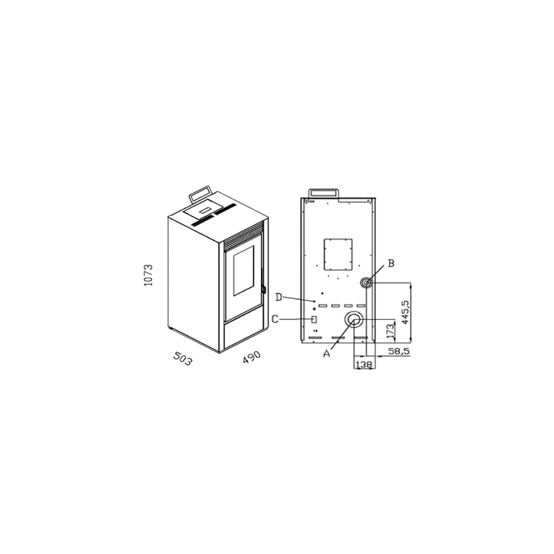 Pack Poêle à granulés étanche Vittoria Plus + Kit conduits concentrique sortie arrière - 14 Kw
