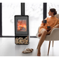 Poêle à bois Domino avec range bûche - 8,5 Kw