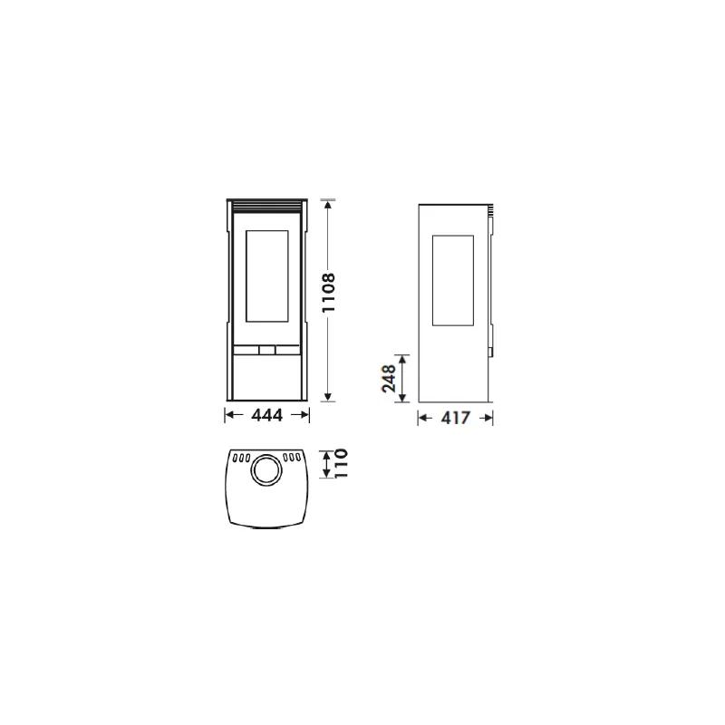 Poêle à bois étanche Alba - 10 Kw