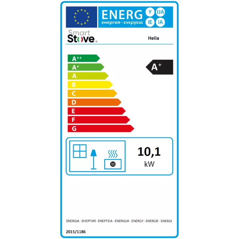 Poêle à bois vue panoramique Helia - 10 Kw