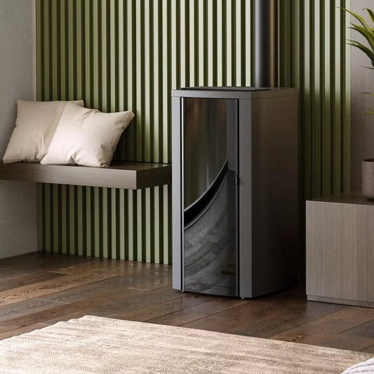 Poêle à granulés étanche (sortie dessus concentrique) Cristallo Silenzio Up - 9,2 Kw