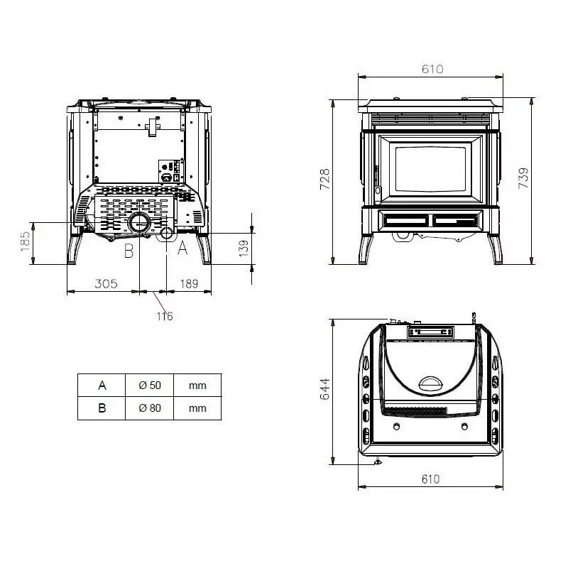 Poêle à Granulés Teodora Evo - 8 Kw